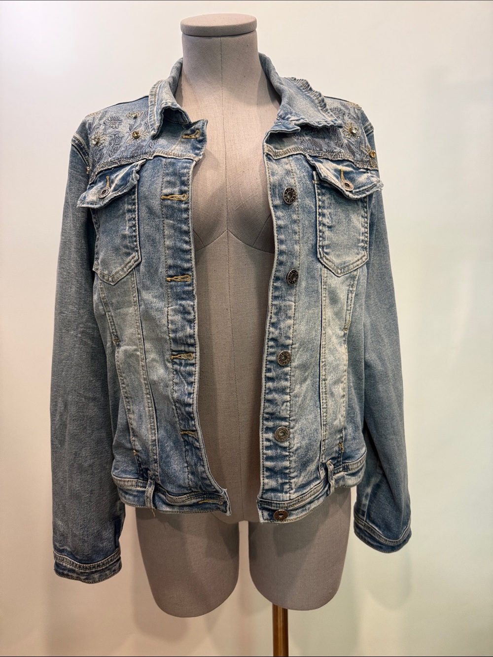 Ness Embellished Denim Jacket | Large